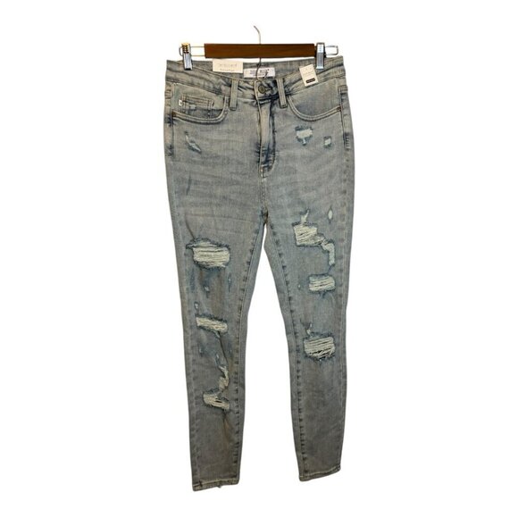 Judy Blue Jeans Women's Size 7/28 High Waist Distressed‎ Skinny NEW - Picture 1 of 5